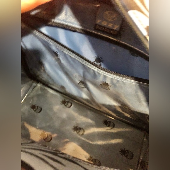 Gorgeous Roxy Quicksilver Vintage 1990s blue leather Hawaiian pattern Travel bag - Picture 11 of 16